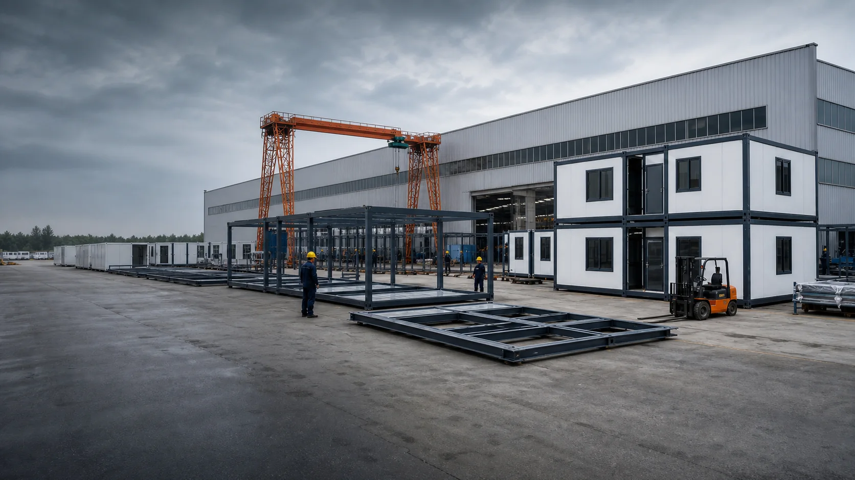Concept view of modular building manufacturing and assembly