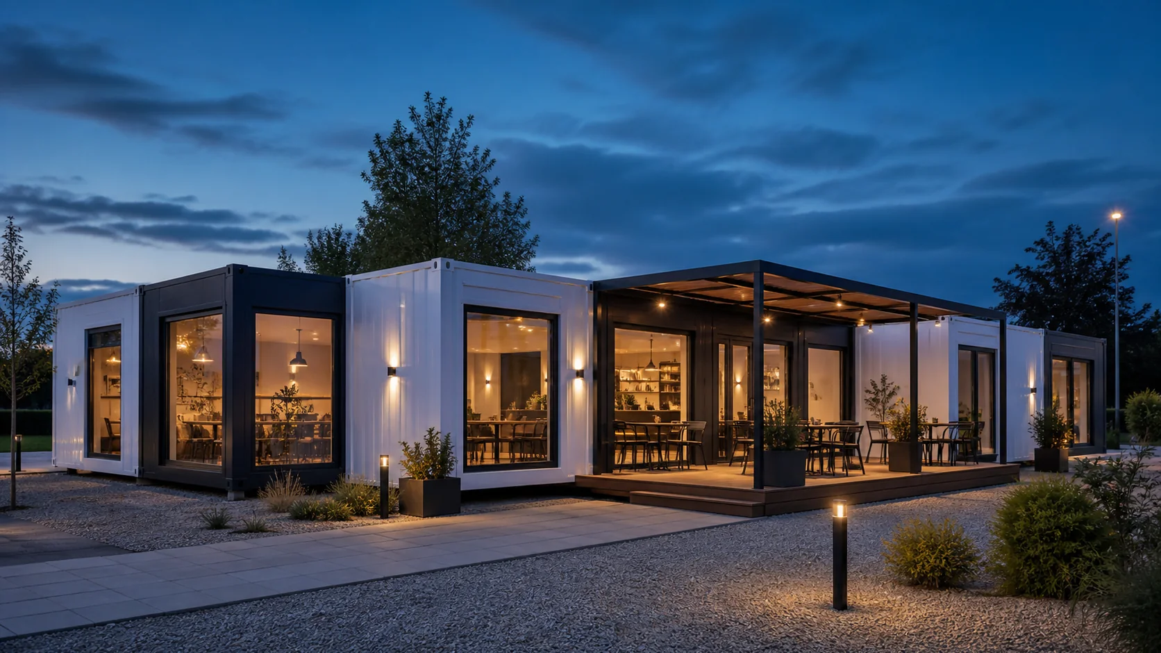 Modular hospitality and commercial building rendering