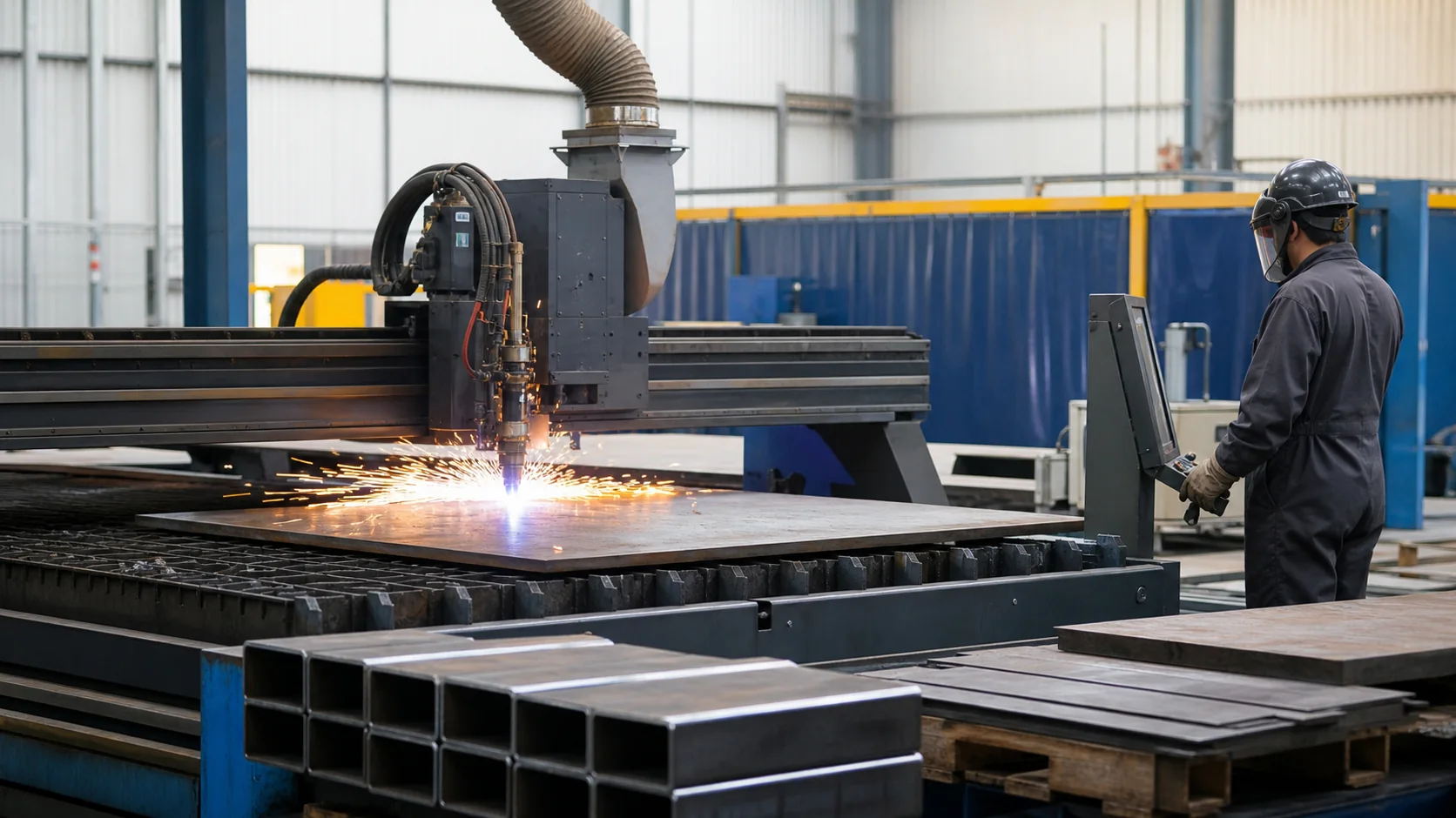 Concept image of steel processing