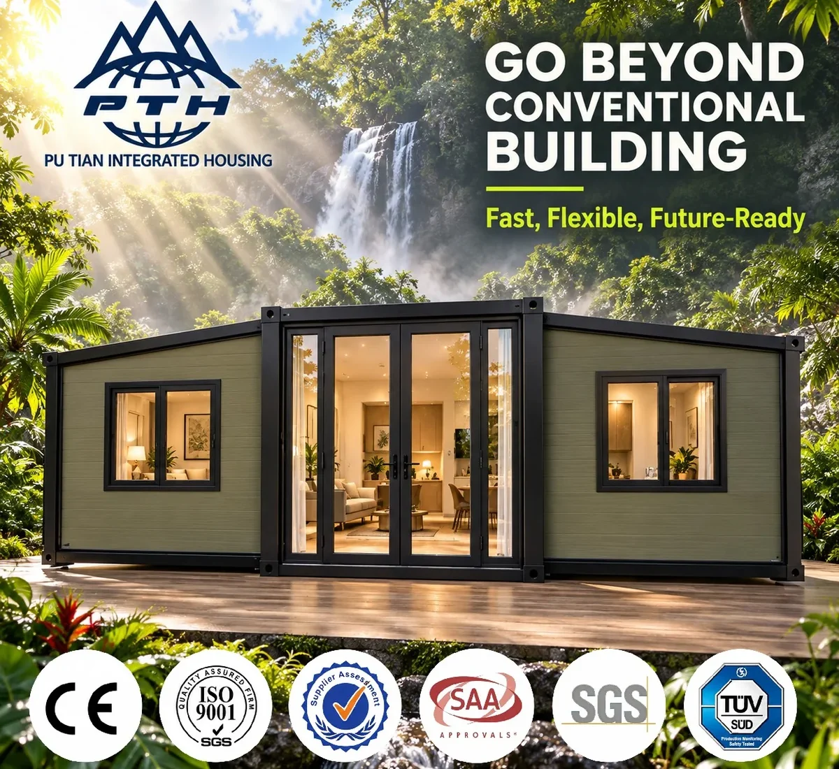20FT Expandable House with Flexible Bedroom Layouts