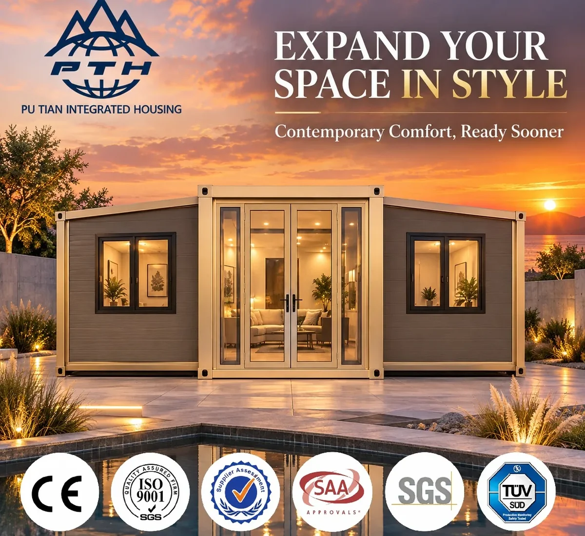 20FT Double-Wing Expandable House for Site Office