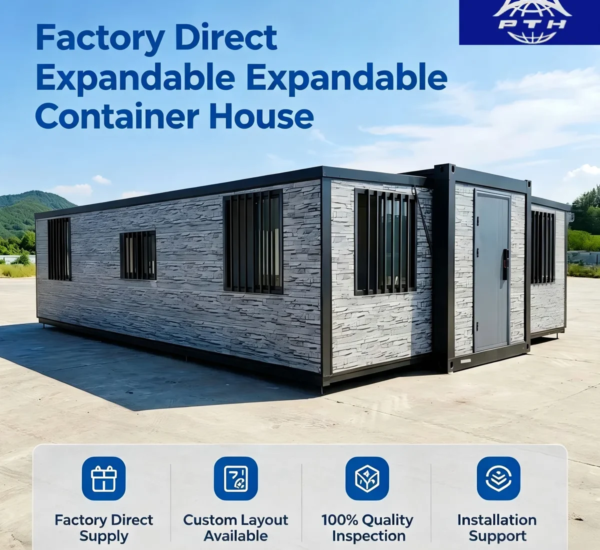 Folding Container House with Wood-Look Exterior