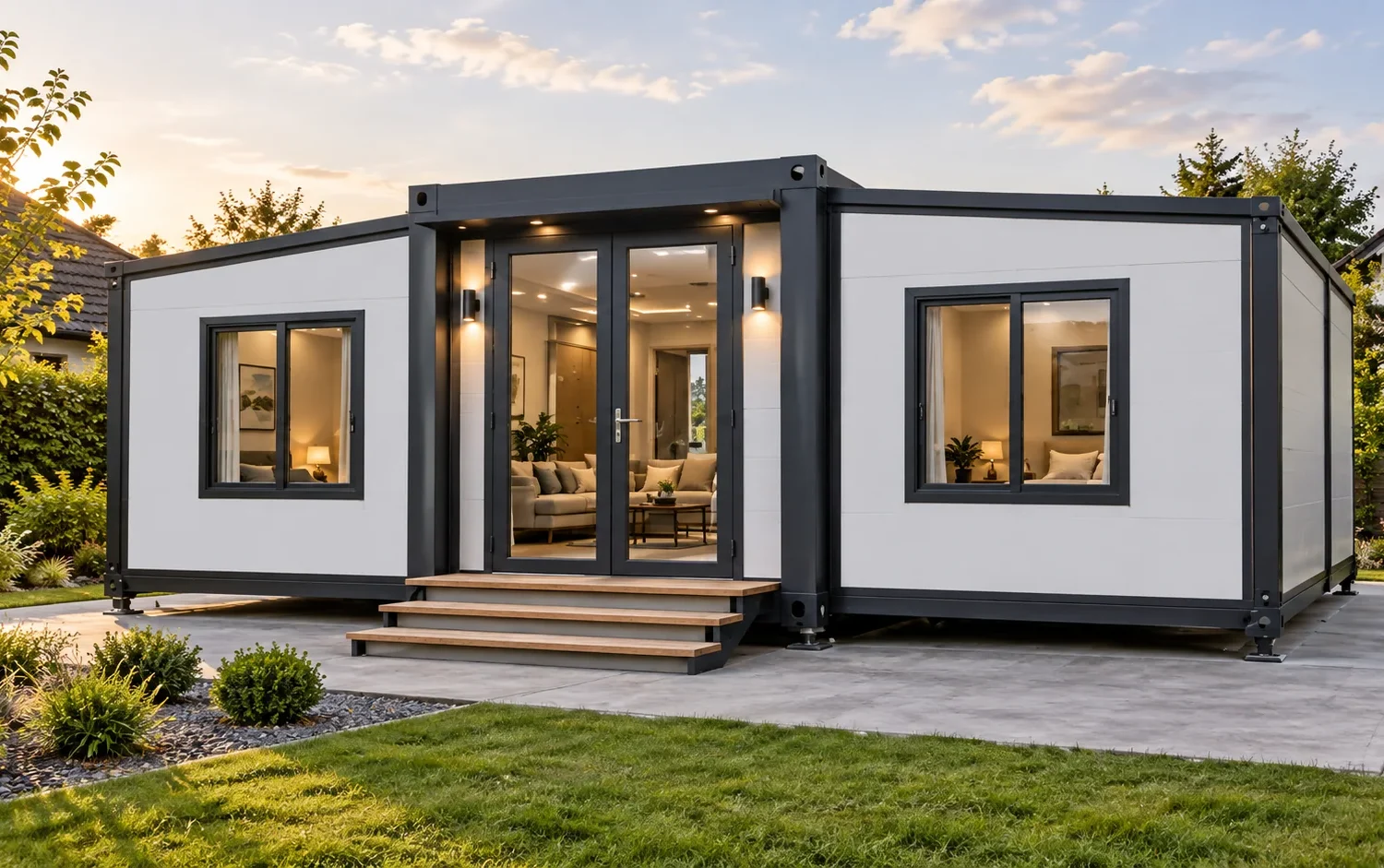 Two-bedroom expandable house floor-plan reference