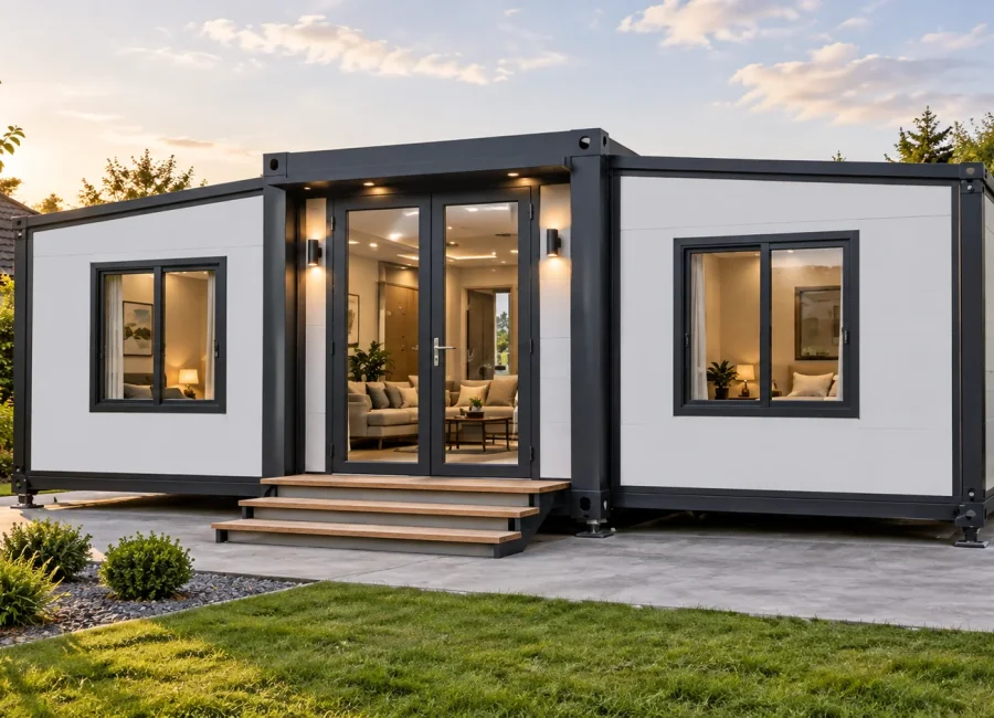 Two-bedroom expandable house floor-plan reference