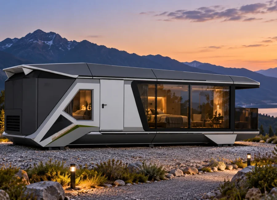 Space capsule house accommodation reference for a resort project